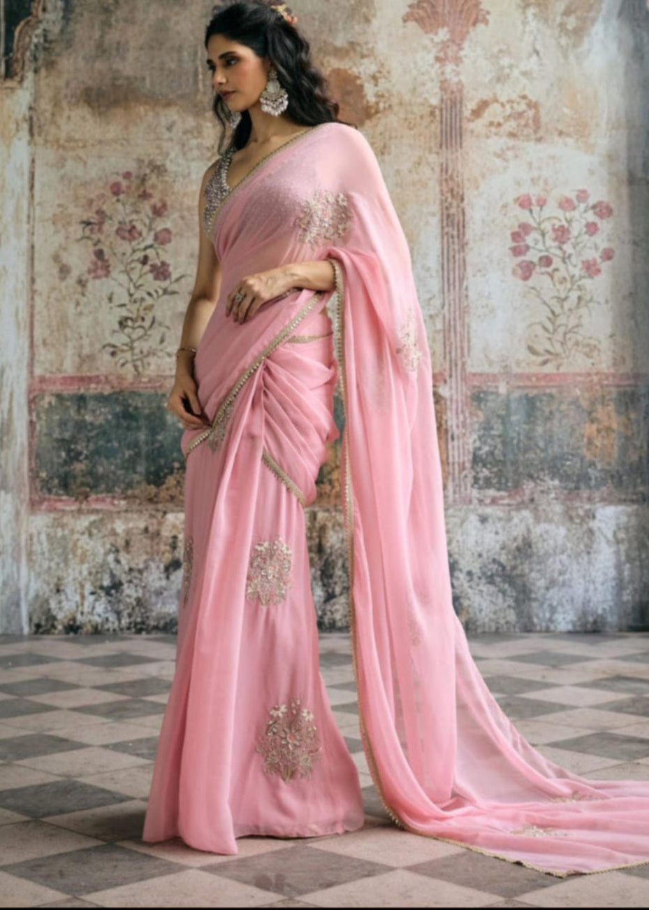 Gulafsha Blush Pink Saree