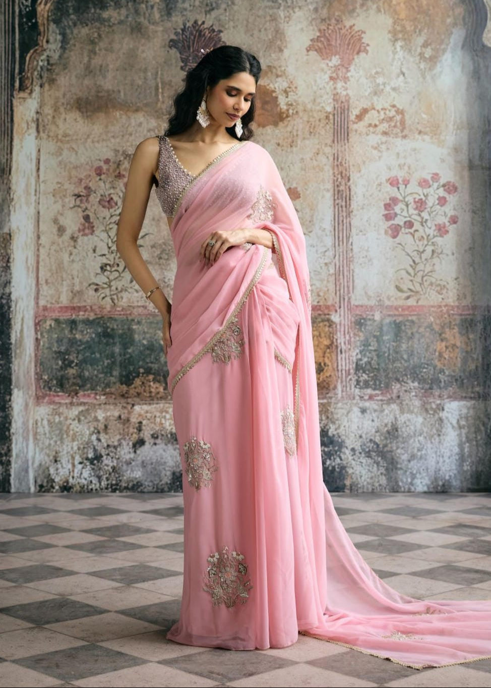 Gulafsha Blush Pink Saree