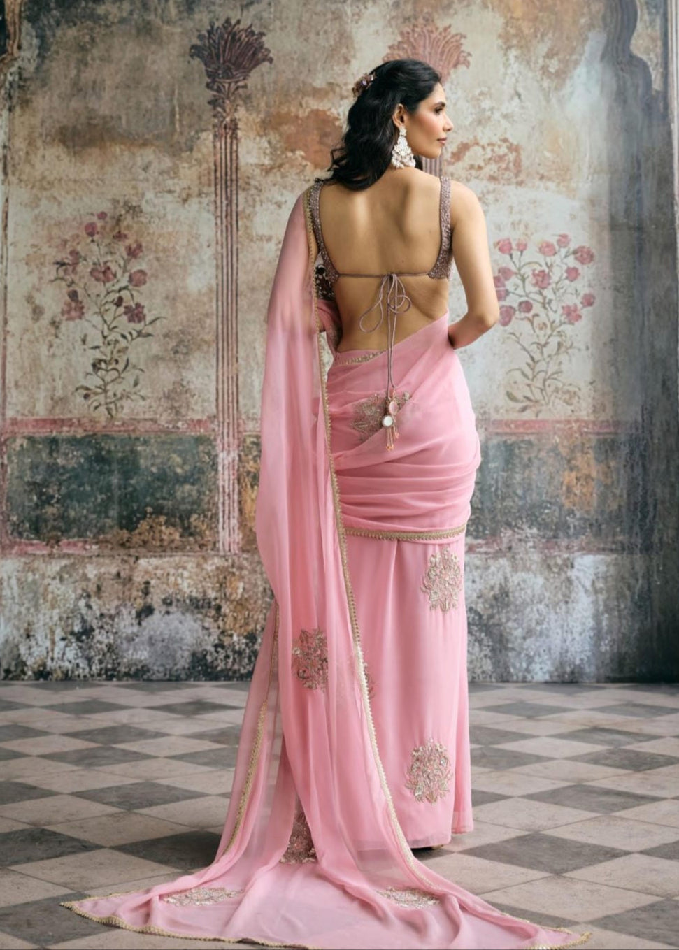 Gulafsha Blush Pink Saree
