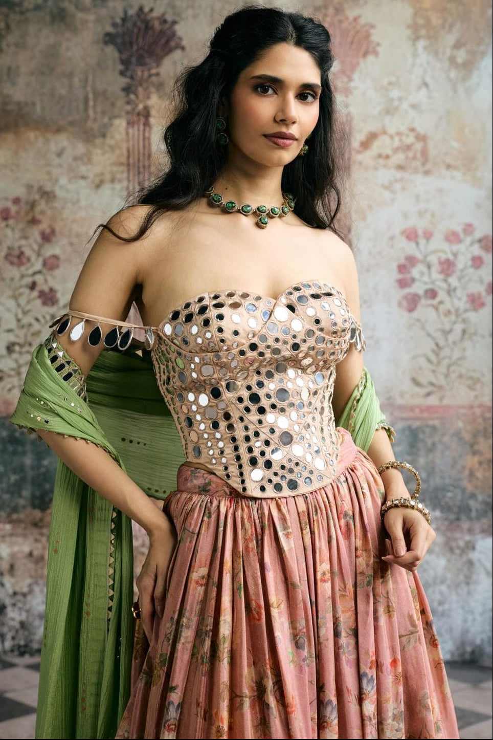 Mehar Mirror Hand Embroidered Corset Blouse