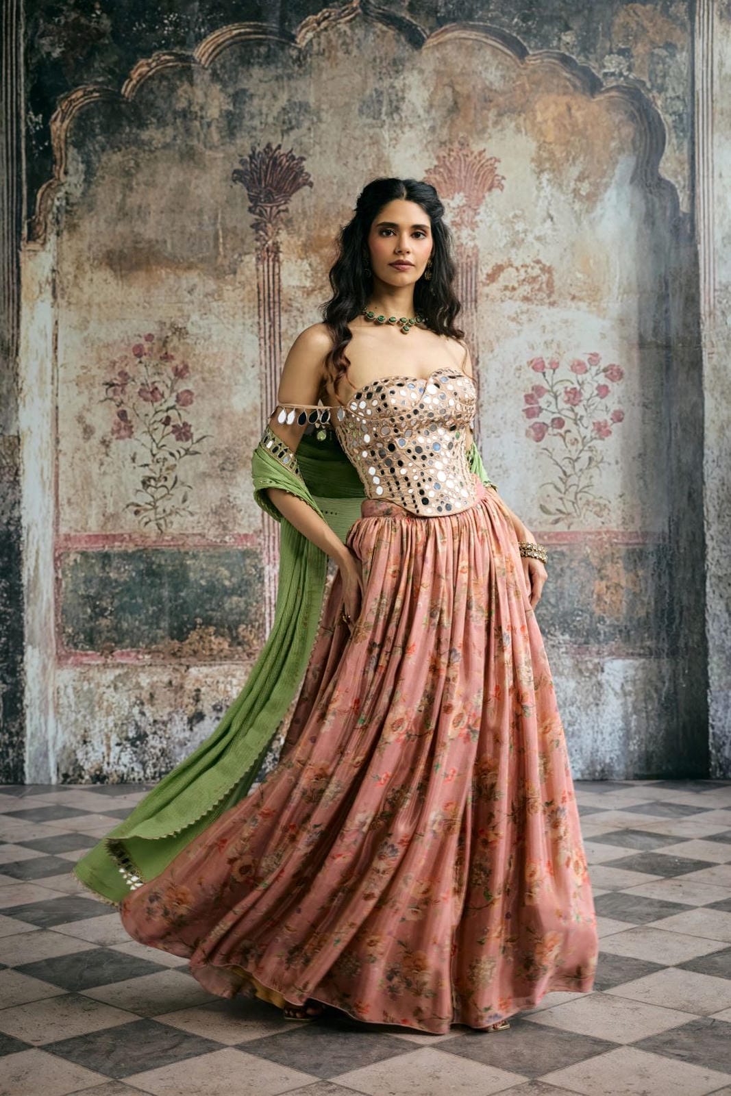 Mehar Mirror Hand Embroidered Corset Blouse