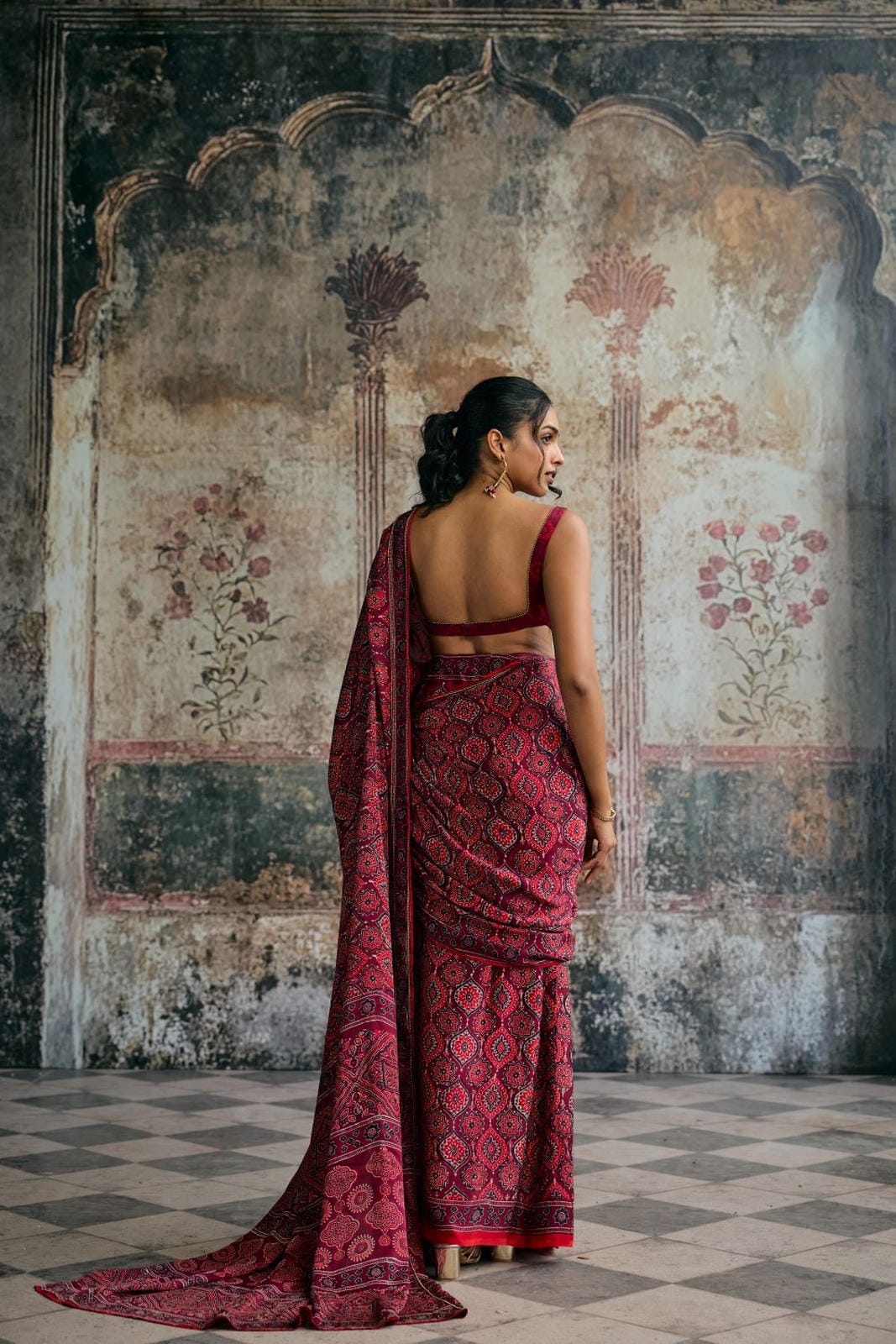 Meira Ajrakh Print Embroidered Blouse