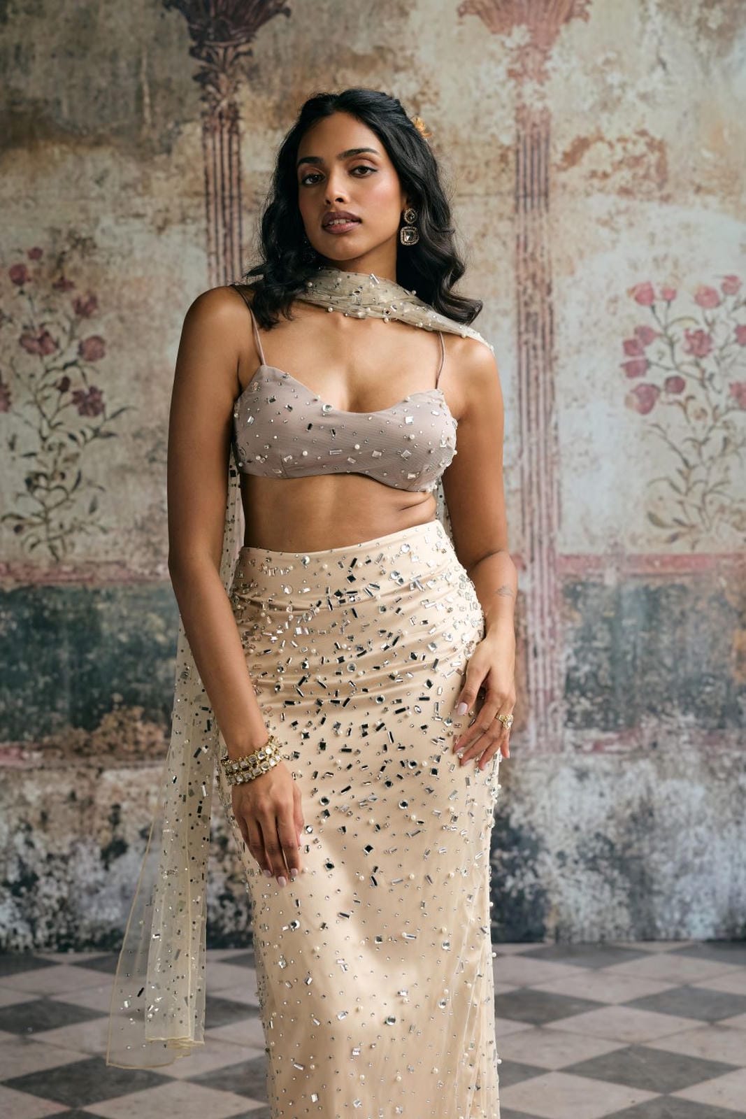 Alfiya Rhinestone Embellished Blouse