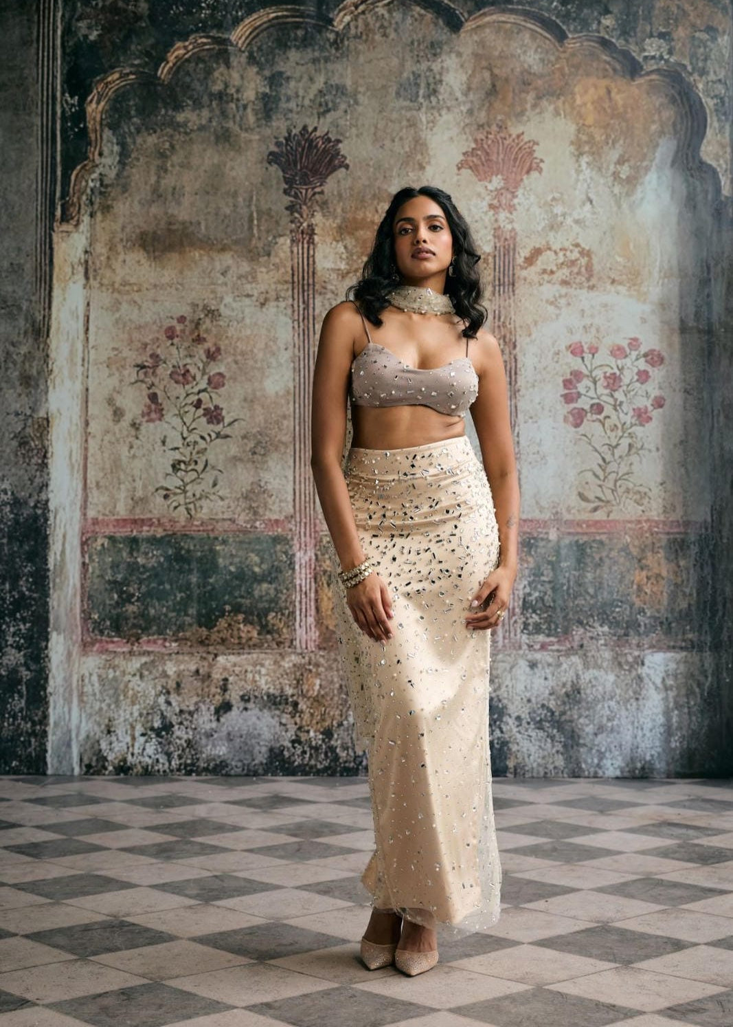 Alfiya Rhinestone Embellished Blouse