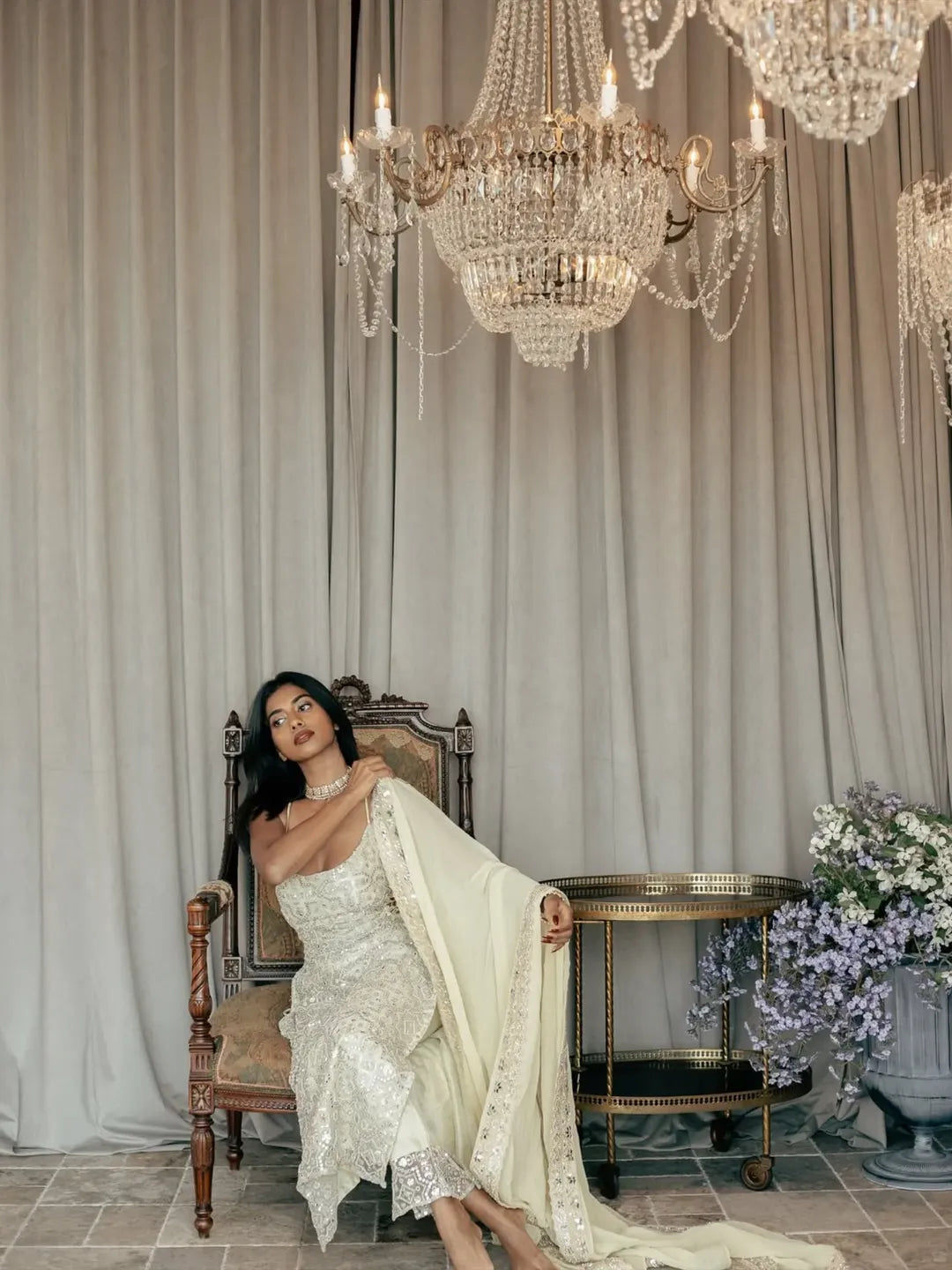 Ryka Sage Green Mirror Embroidered Kurta Set