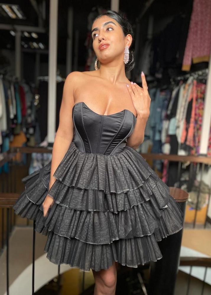  Black Ruffle Tulle 