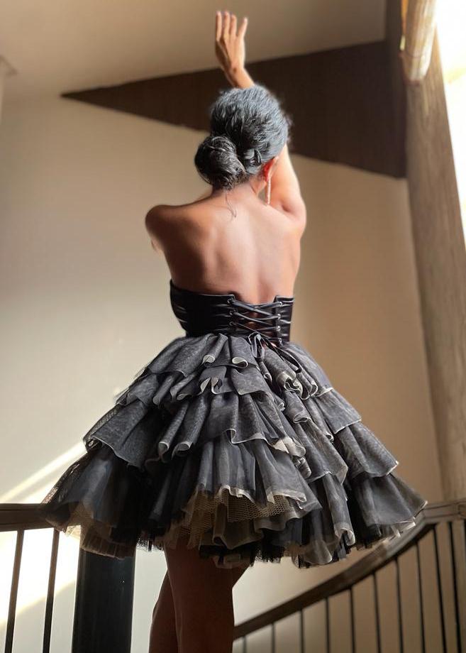  Black Ruffle Tulle 