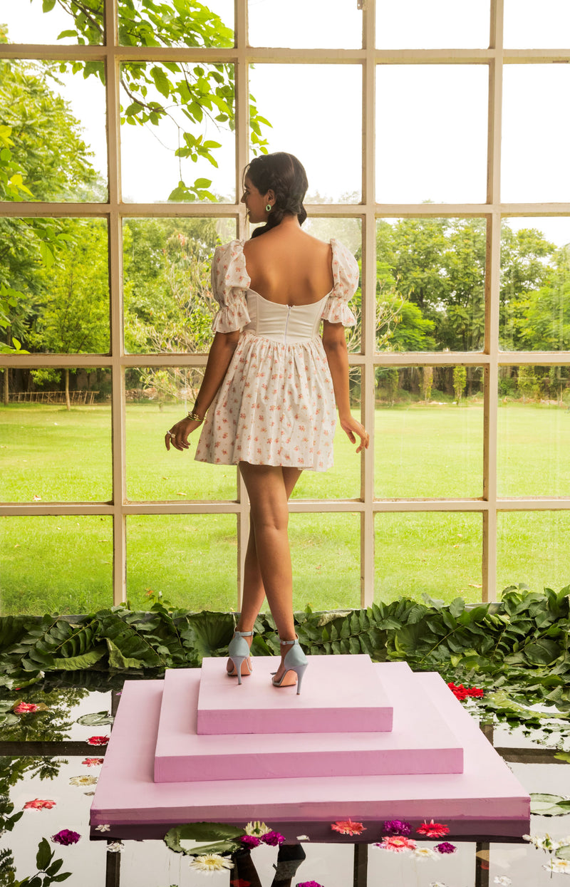 Estelle Floral Cotton Corset Mini Dress – Lea Clothing Co.