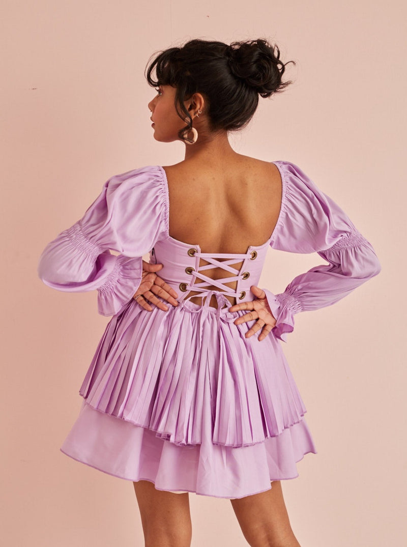 Pixie Lavender Puff Corset Dress