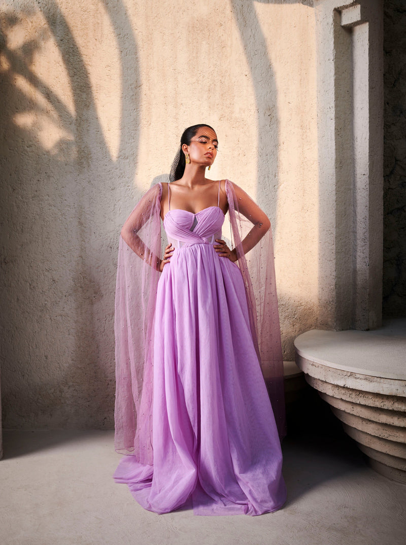 Eva Lavender Chiffon Corset Gown – Lea Clothing Co.
