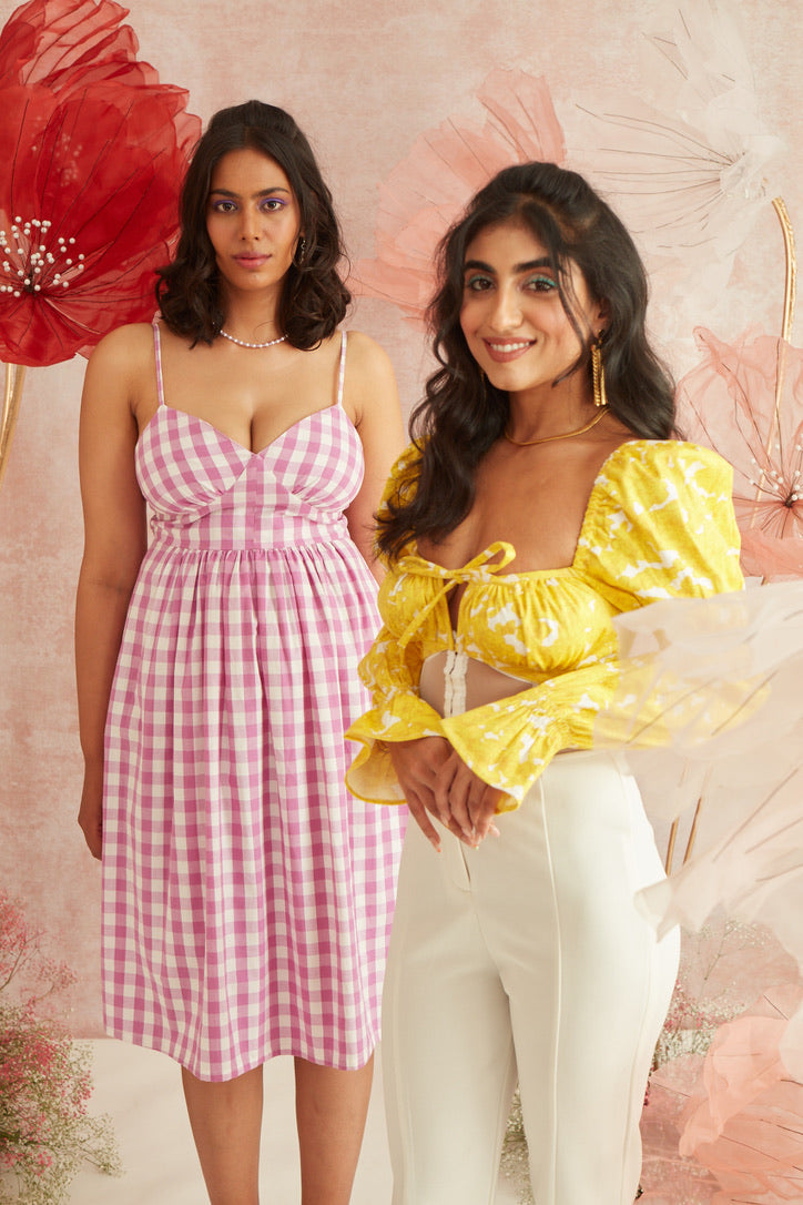 Talia Puff Sleeve Super Crop Top
