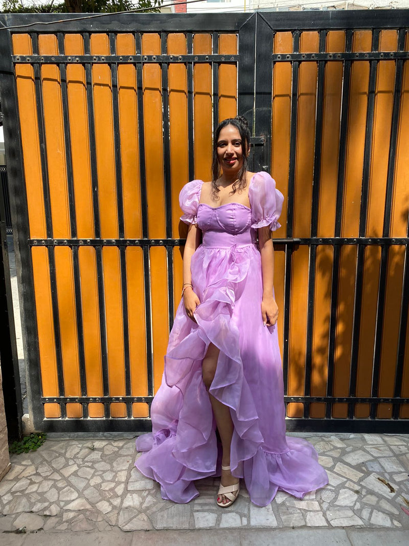 Gia Ruffle Organza Corset Gown